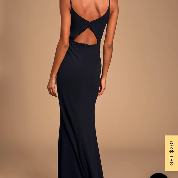 Moments Of Bliss Black Backless Mermaid Maxi Dress - Never worn size S - Picture 4 of 4